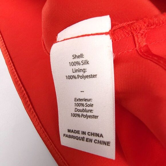 NEW Cinq A Sept 100% Silk Mirin Faux Wrap Top Cami Red Satin Medium Quiet Luxury - Picture 8 of 8